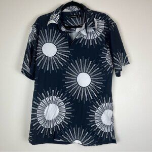 MANAOLA Hawaii Men’s Aloha Polynesian Print Sun Polo Shirt size Medium
